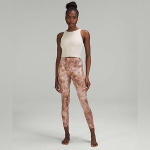 Lululemon Align High-Rise Shine Misty Shell Cacao Diffuse Dot Foil Size 14 LNC